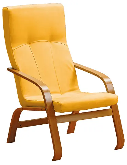 RO - 09 křeslo čalouněné koženkou Oto, dřevěné OTO T 5 - koženka žluto-oranžová